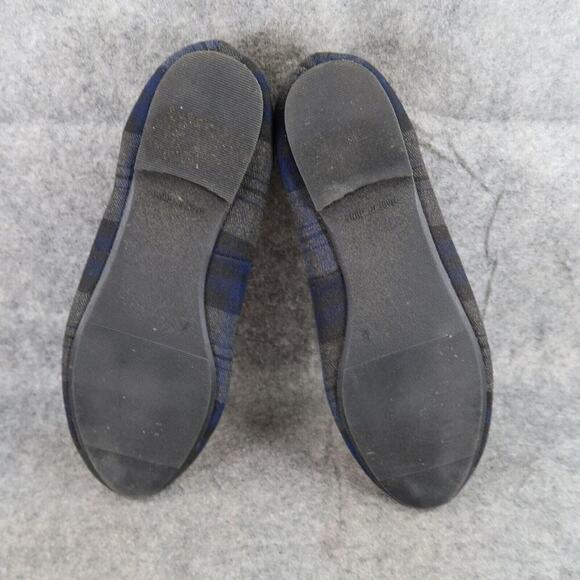 Old Navy Shoes Womens 9 Flats Loafer Slip On Plaid Casual Career Blue Grey Style - Picture 9 of 13
